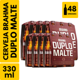 Cerveja Brahma Duplo Malte Long Neck (330ml) - Pack com 48