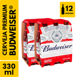 Cerveja Budweiser Long Neck (330ml) - Pack com 12