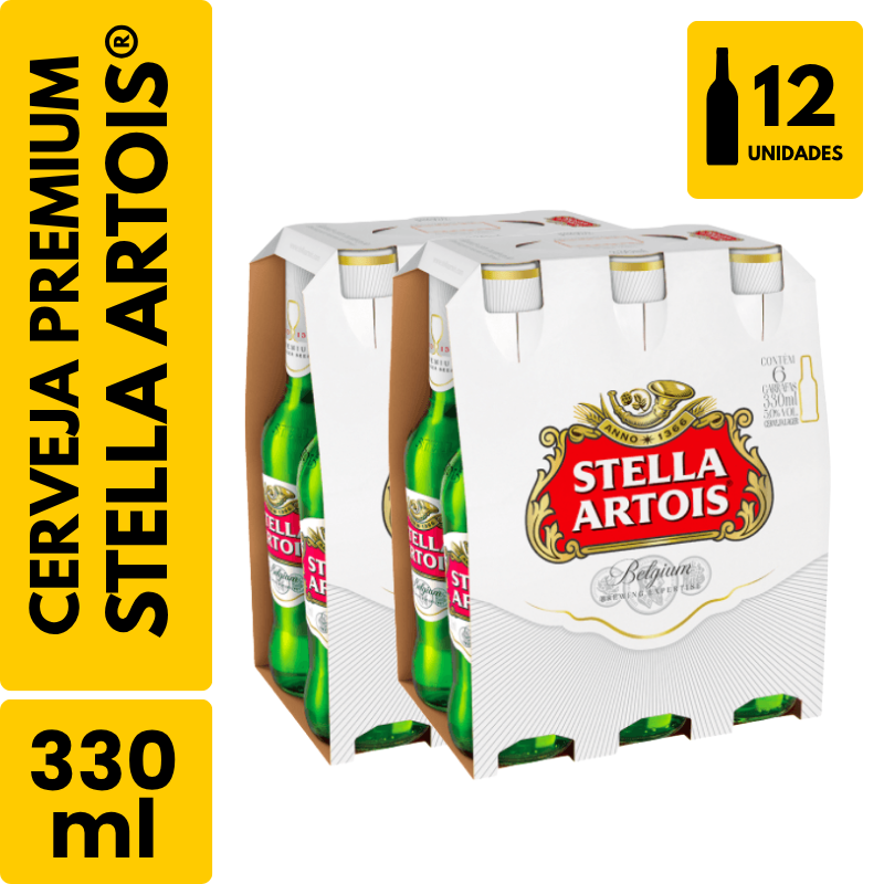 Cerveja Stella Artois Long Neck (330ml) - Pack com 12