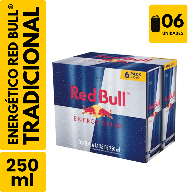 Energético Red Bull Tradicional (250ml) - Pack com 6
