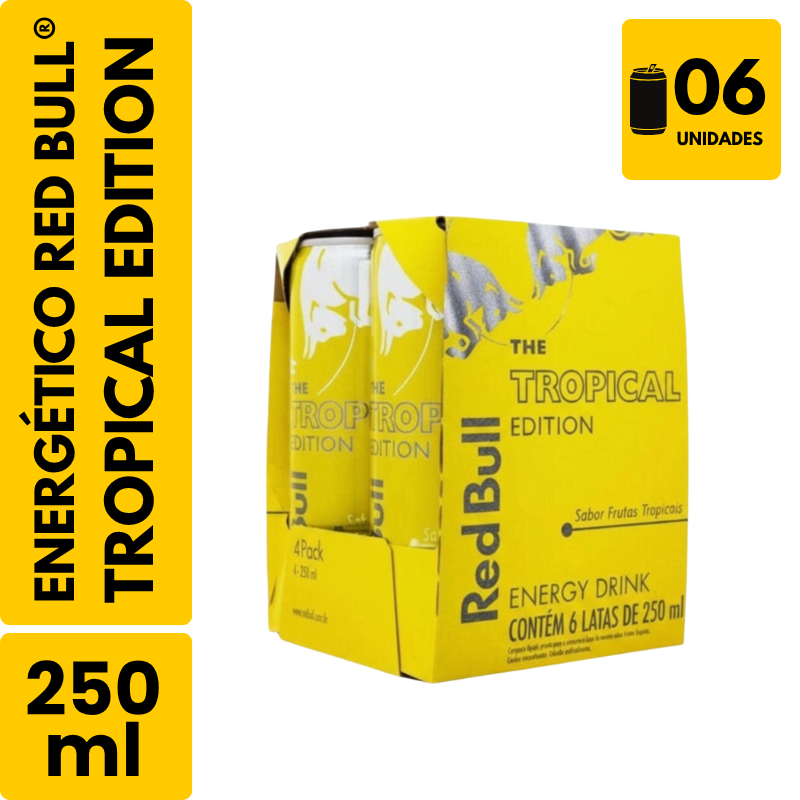 Energético Red Bull Tropical Edition (250ml) - Pack com 6