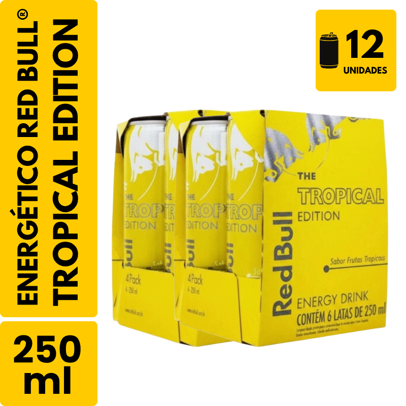Energético Red Bull Tropical Edition (250ml) - Pack com 12
