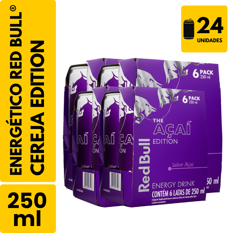 Energético Red Bull Açaí Edition (250ml) - Pack com 24