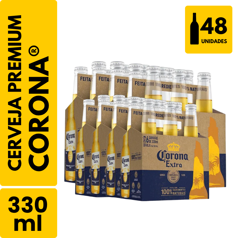 Cerveja Corona Long Neck (330ml) - Pack com 48