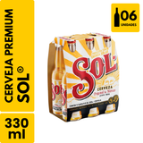 Cerveja Sol Long Neck (330ml) - Pack com 6