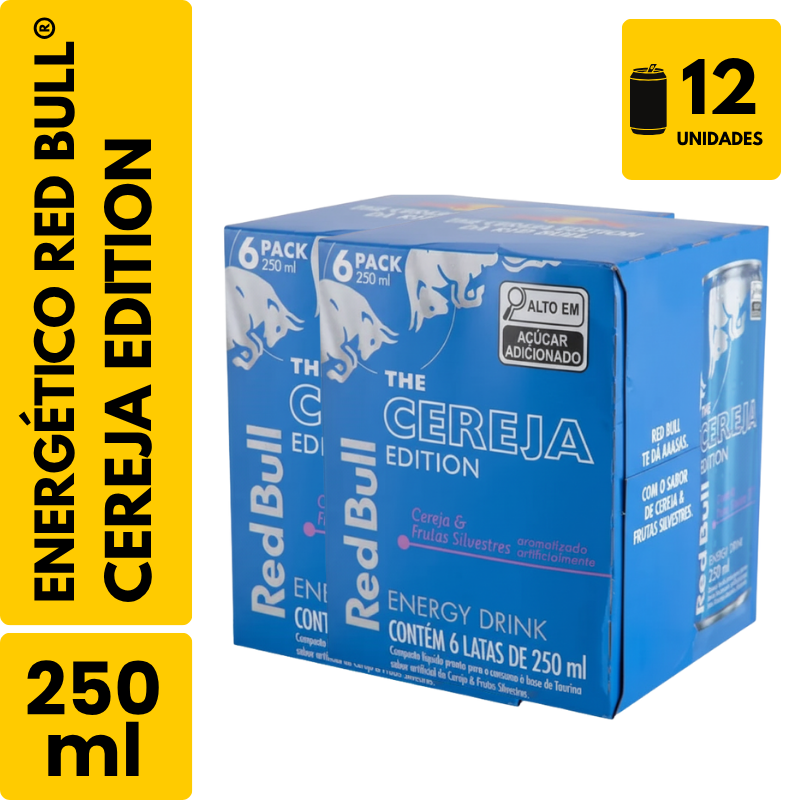 Energético Red Bull Cereja Edition (250ml) - Pack com 12