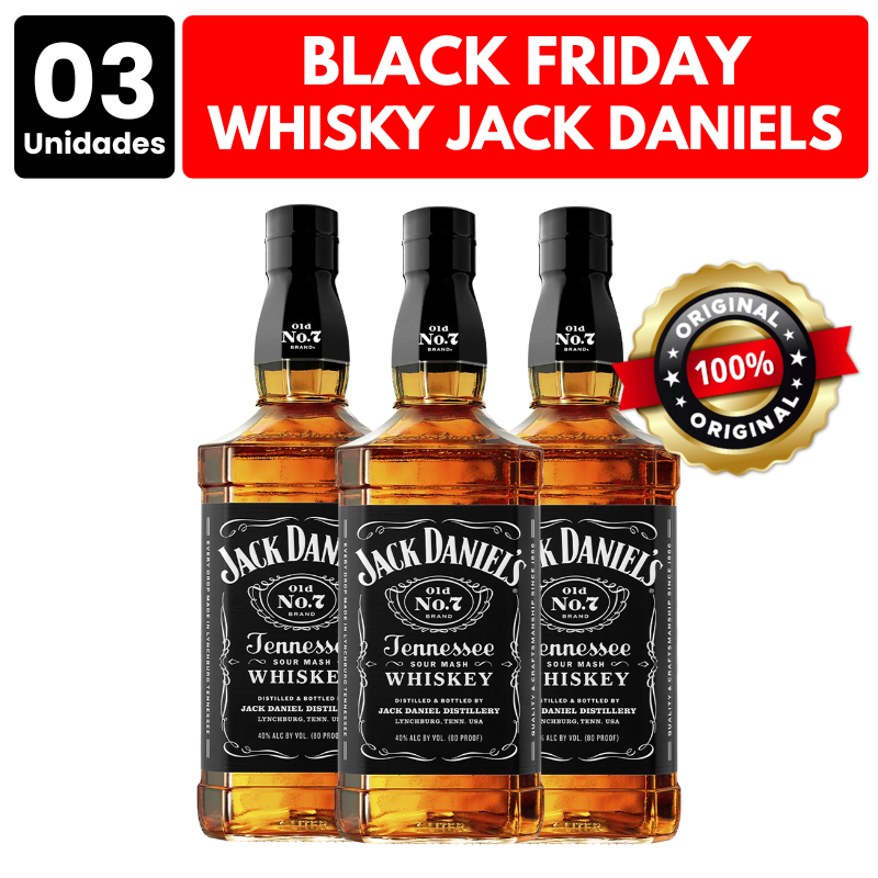 [ATACADO] 3x Whisky Jack Daniels Sabores (1000ml)