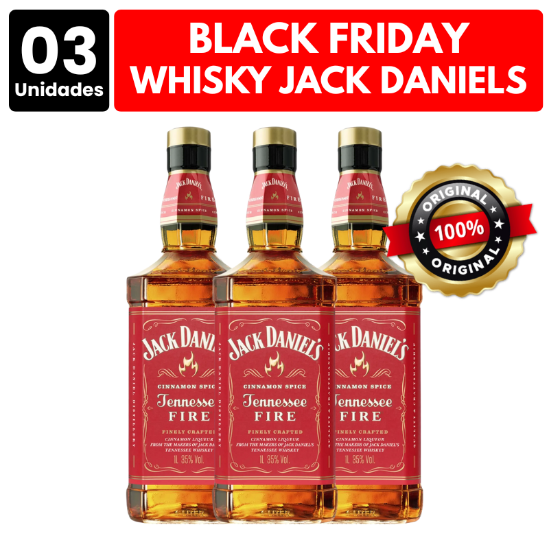 [ATACADO] 3x Whisky Jack Daniels Sabores (1000ml)