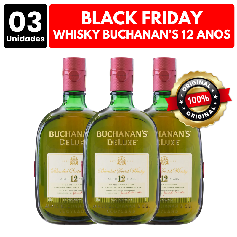 [ATACADO] 3x Whisky Buchanan's 12 Anos (1000ml)