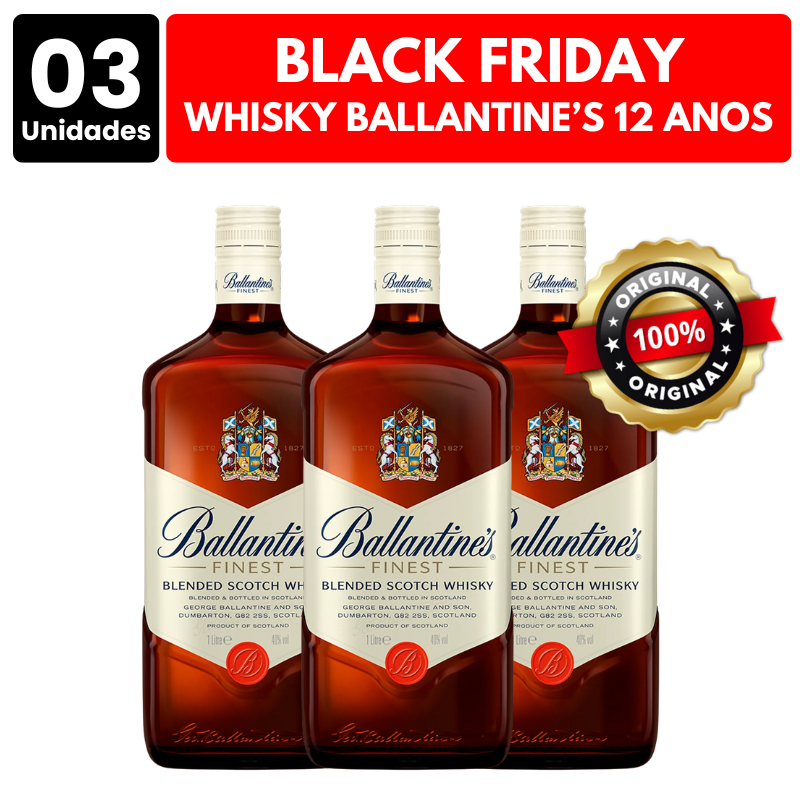 [ATACADO] 3x Whisky Ballantine's 12 Anos (1000ml)