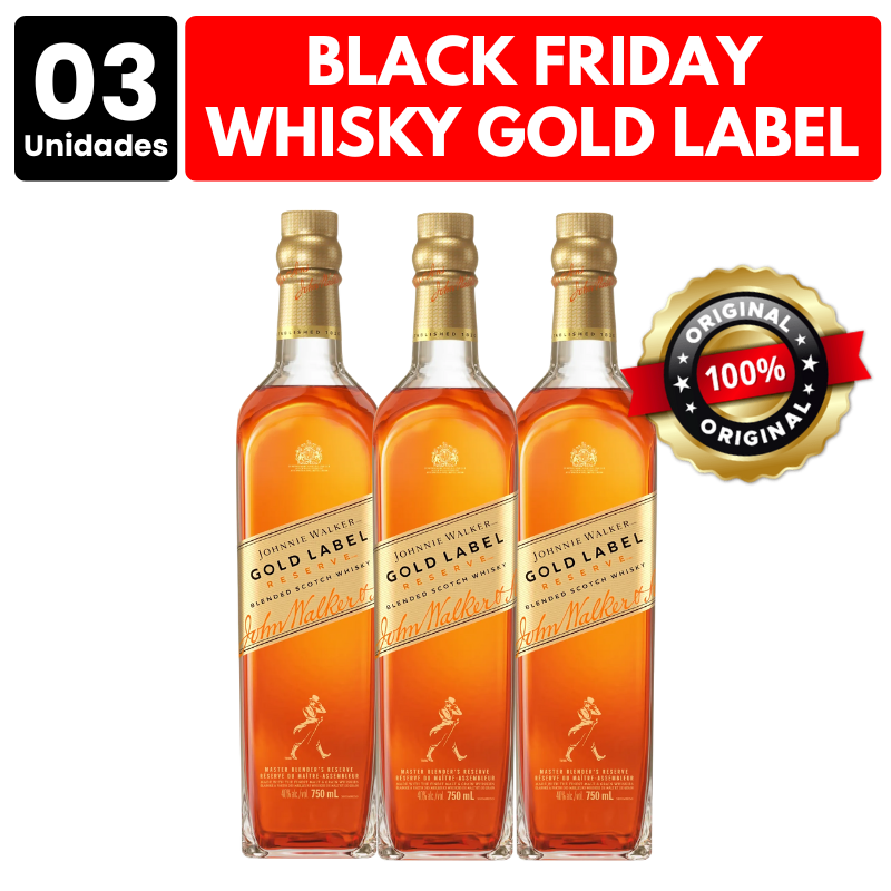 [ATACADO] 3x Whisky Johnnie Walker Gold Label (750ml)