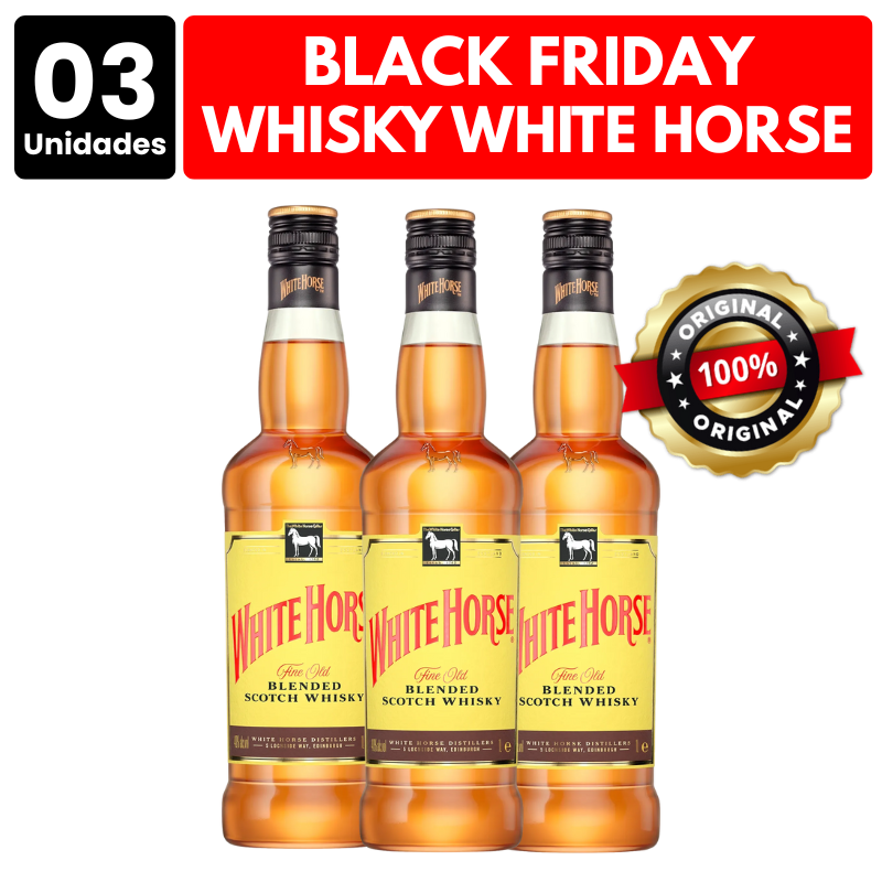 [ATACADO] 3x Whisky White Horse (1000ml)