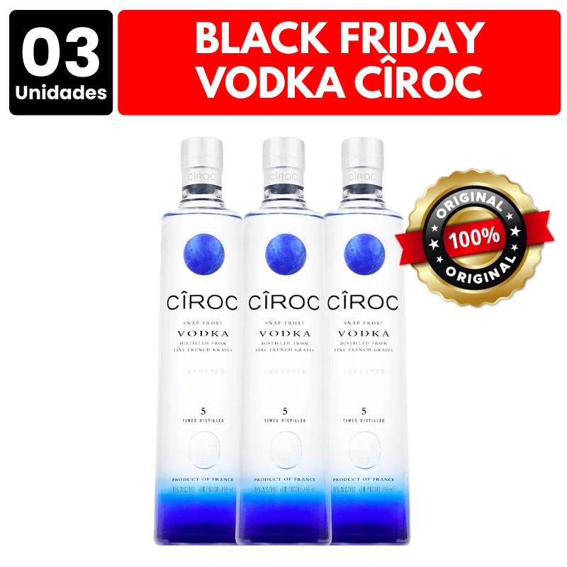 [ATACADO] 3x Vodka Cîroc (750ml)