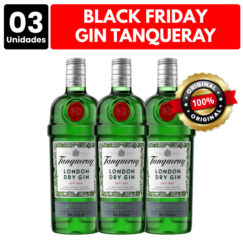 [ATACADO] 3x Gin Tanqueray London Dry (750ml)