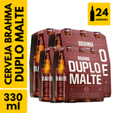 Cerveja Brahma Duplo Malte Long Neck (330ml) - Pack com 24