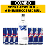 [COMBO] 1 Vodka Absolut 1L + 6 Energéticos Red Bull
