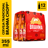 Cerveja Brahma Chopp Long Neck (355ml) - Pack com 12