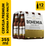 Cerveja Bohemia Puro Malte Long Neck (330ml) - Pack com 12