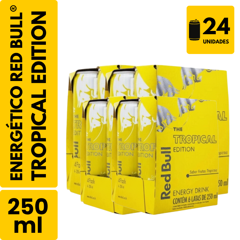 Energético Red Bull Tropical Edition (250ml) - Pack com 24