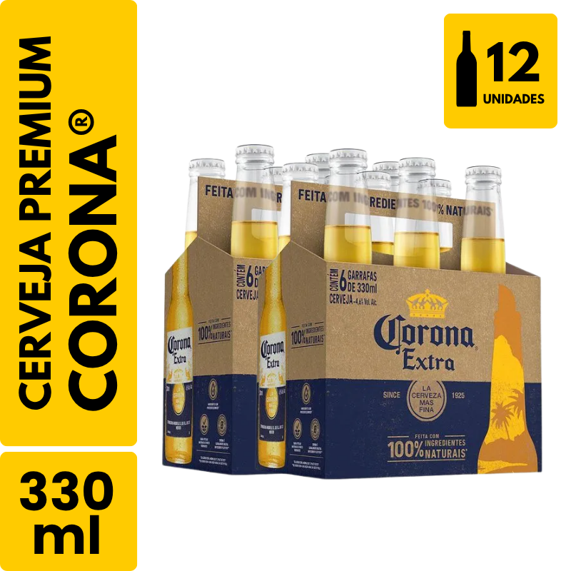 Cerveja Corona Long Neck (330ml) - Pack com 12