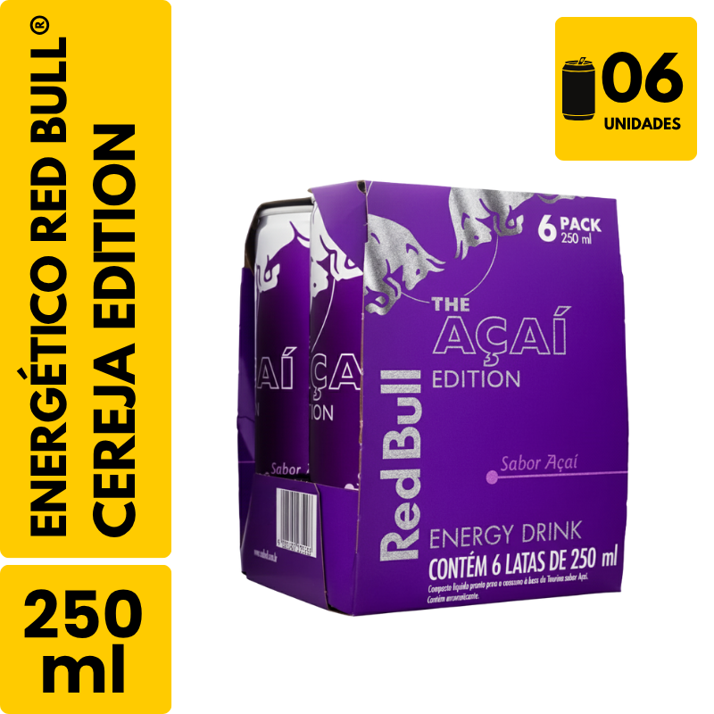 Energético Red Bull Açaí Edition (250ml) - Pack com 6