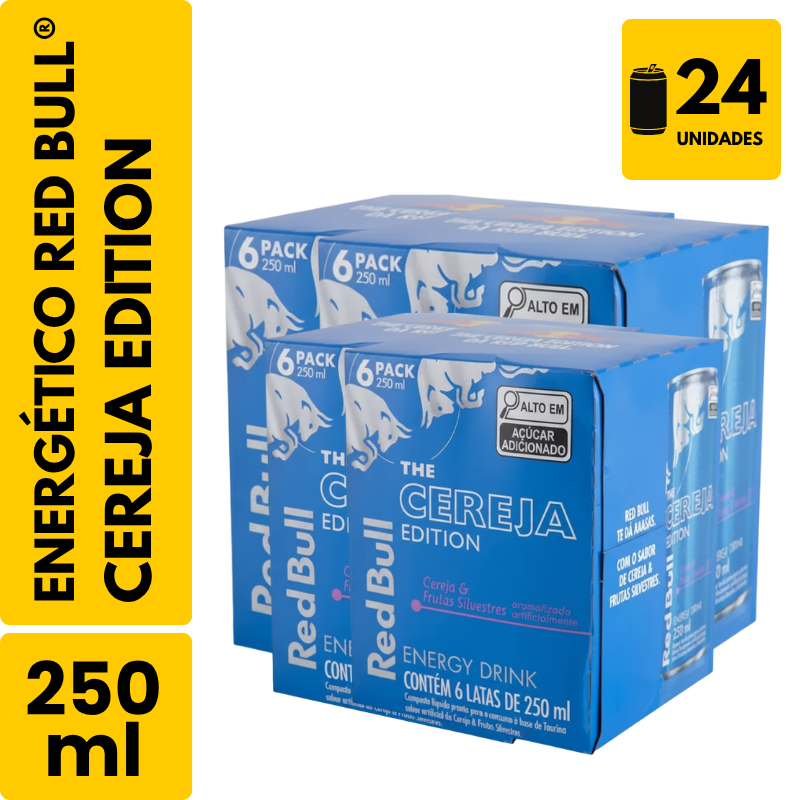 Energético Red Bull Cereja Edition (250ml) - Pack com 24