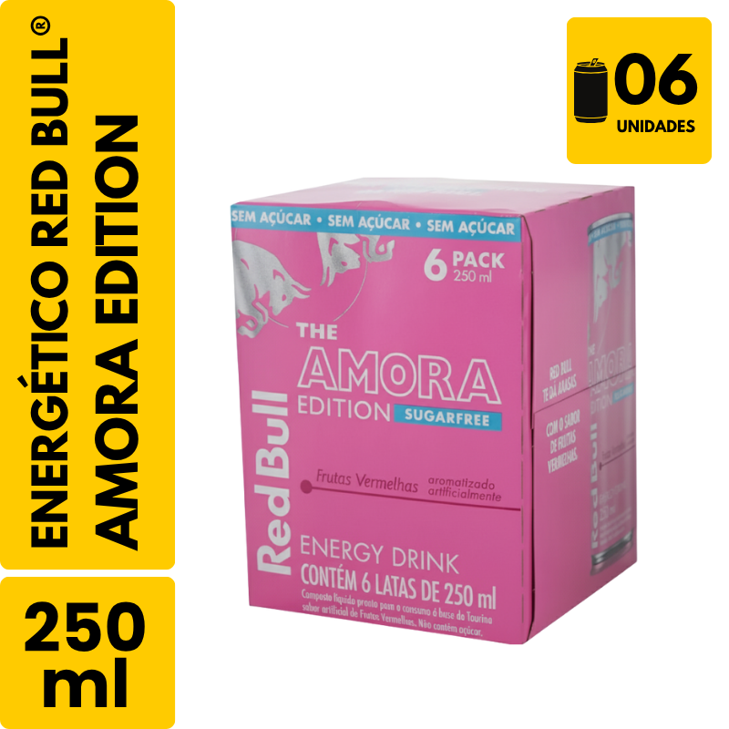 Energético Red Bull Amora Edition (250ml) - Pack com 6