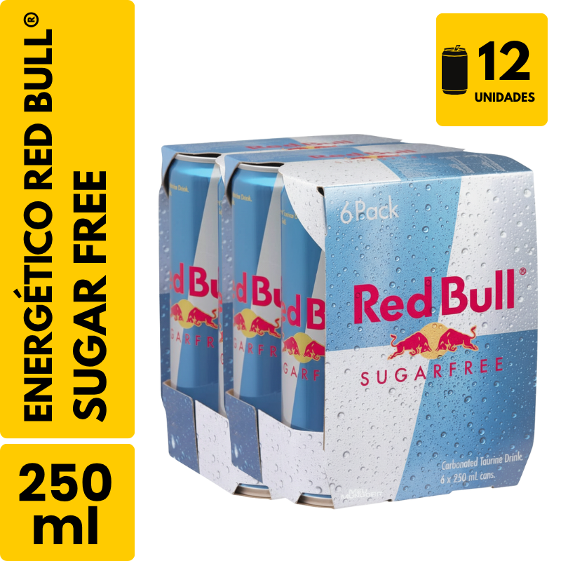 Energético Red Bull Sugar Free (250ml) - Pack com 12