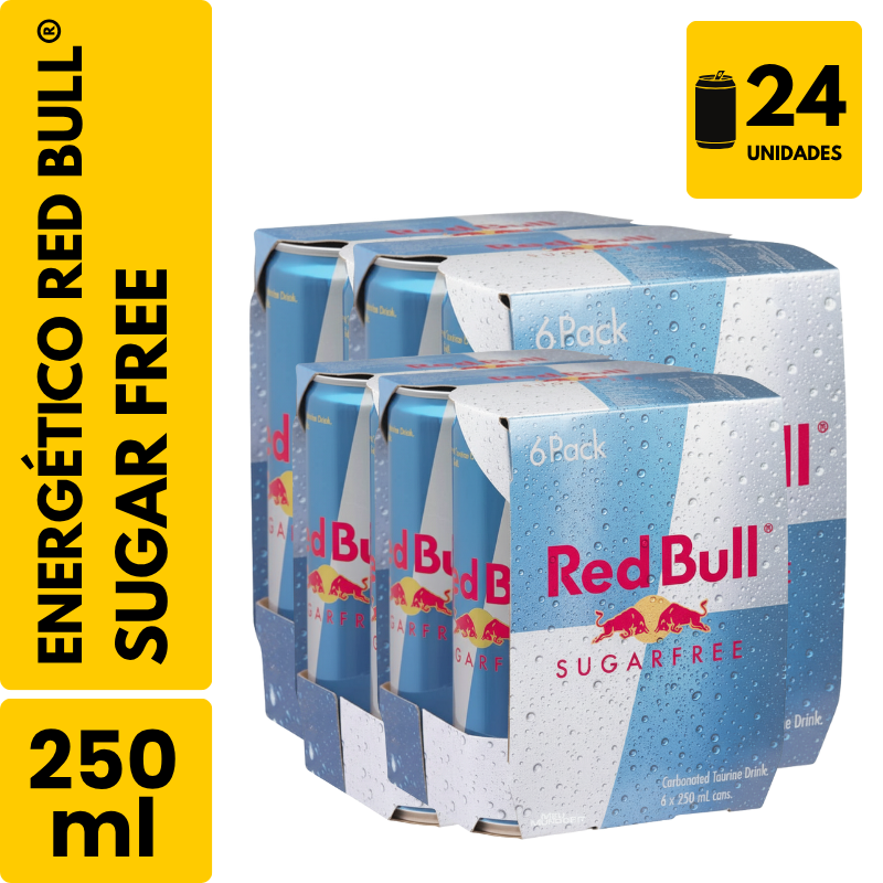 Energético Red Bull Sugar Free (250ml) - Pack com 24